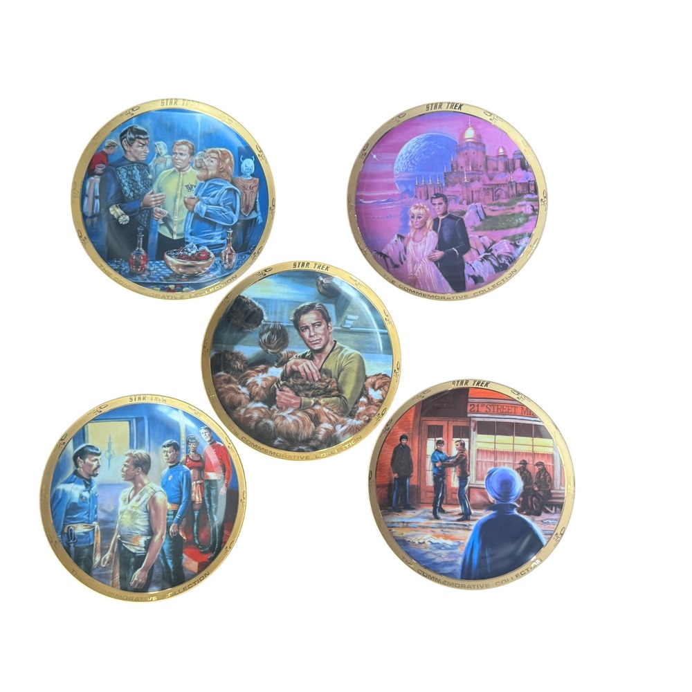 Star Trek 20th Anniversary Commemorative Collection Plates Susie Morton Set of 5